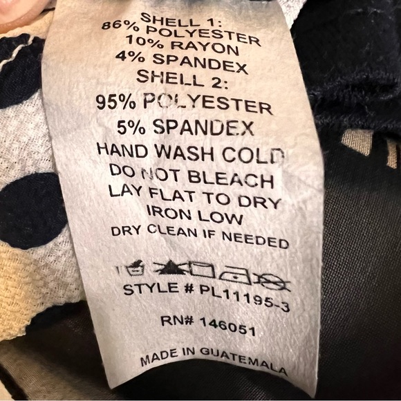 Faith and Joy by Monteau Size 2X Navy Roll Tab Polka Dot Blouse Top - Picture 10 of 12